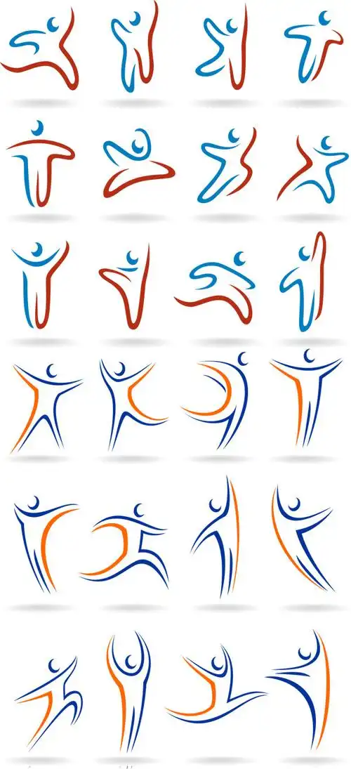 动态小人标志矢量