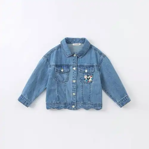 戴维贝拉童装秋款正品浅蓝色宝宝牛仔大中儿童外套普通外套