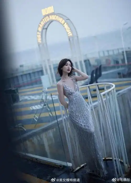 毛晓彤晒银色礼裙美照流苏亮片包裹完美身形性感优雅