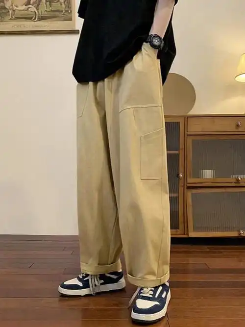 ootd男生穿搭卡其色工装裤