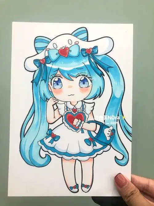 动漫素材|q版动漫|动漫卡通|马克笔上色|动漫作品|动漫女生#动漫绘画