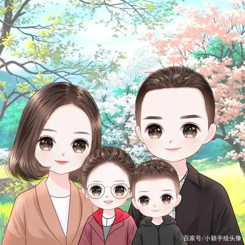 美满家庭头像,一家三口,四口头像,温馨甜蜜