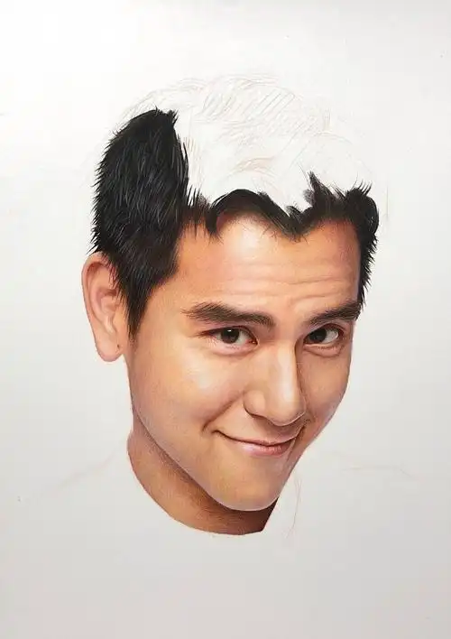 彩铅画人物彭于晏