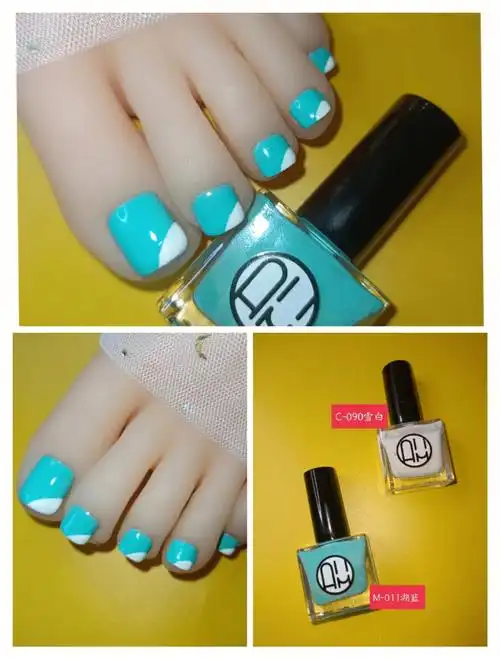 指甲油试色在家自己做脚趾甲