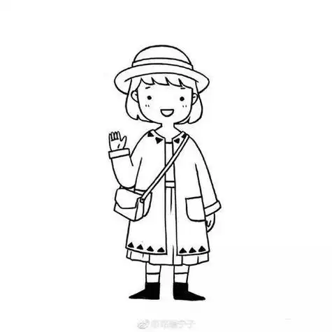 strong>黑白 /strong>手绘人物简笔画,人物头像简笔画