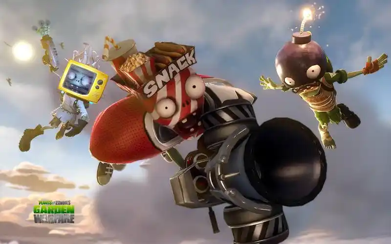 经典游戏《植物大战僵尸》花园主题高清桌面壁纸