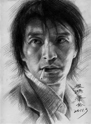 明星素描头像周星驰