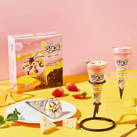 伊利冰淇淋 yili 伊利 巧乐兹草莓乳酪 柠檬苏打口味脆筒冰淇淋雪糕70