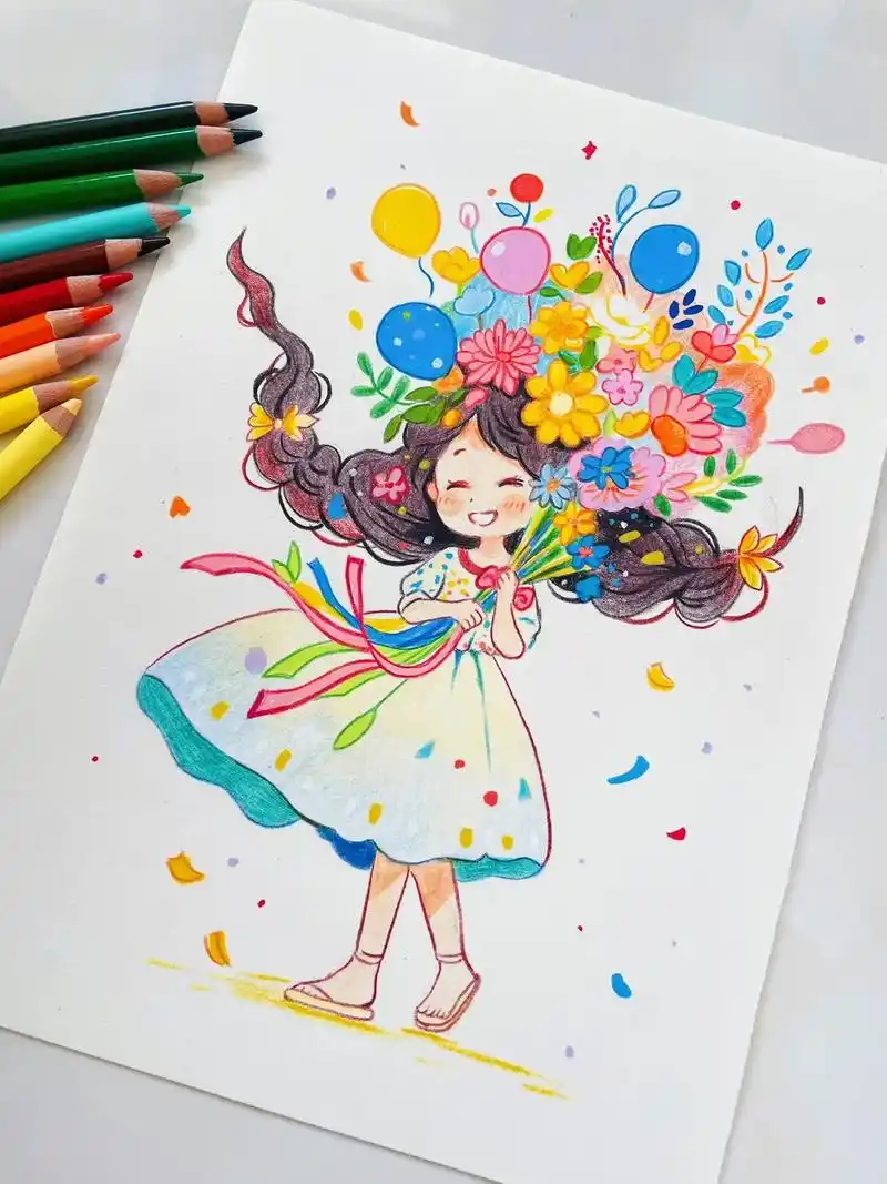 彩铅手绘来啦～这世界有多美你就有多美 - 抖音