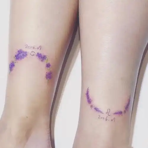 适合纹在脚踝的情侣清新纹身脚踝纹身4