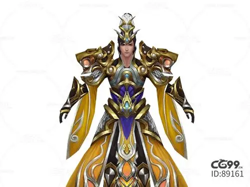 国风古风游戏模型 金甲战士