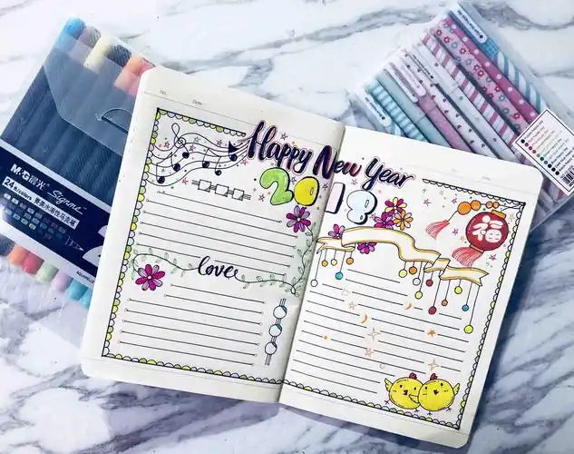 今天更新的手帐排版样式,简单清新.