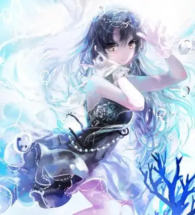 御姐 冰 动漫少女 高冷 水 蓝色 唯美 头像