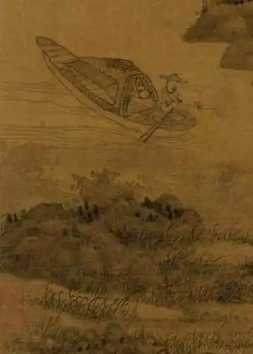 元吴镇绘渔父图轴