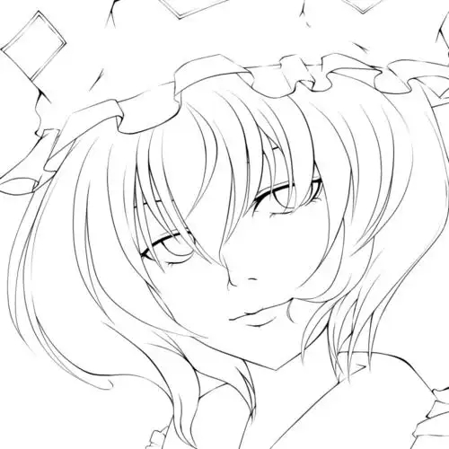 人物线稿黑白动漫素材手绘插画绘画