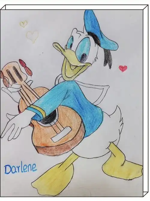 彩铅简笔画唐老鸭内有教程