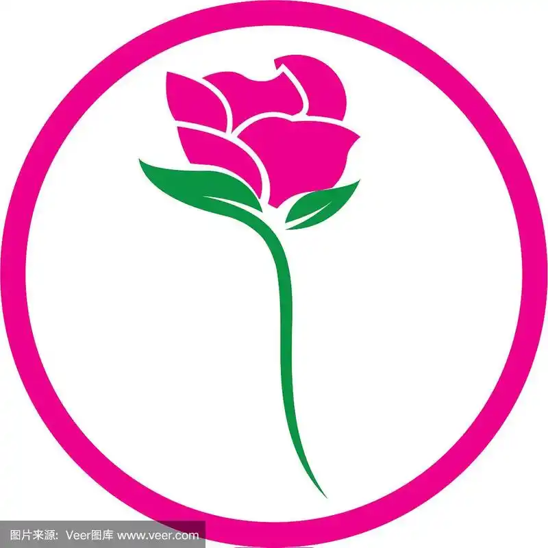 玫瑰花标志模板