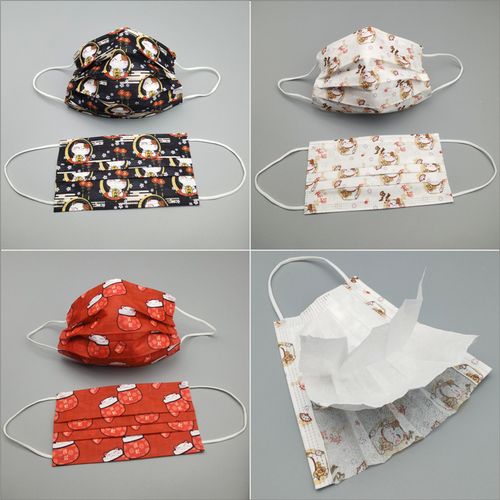 彩色卡通印花成人创意个性招财猫图案萌口罩防嗮防护含熔喷布面罩