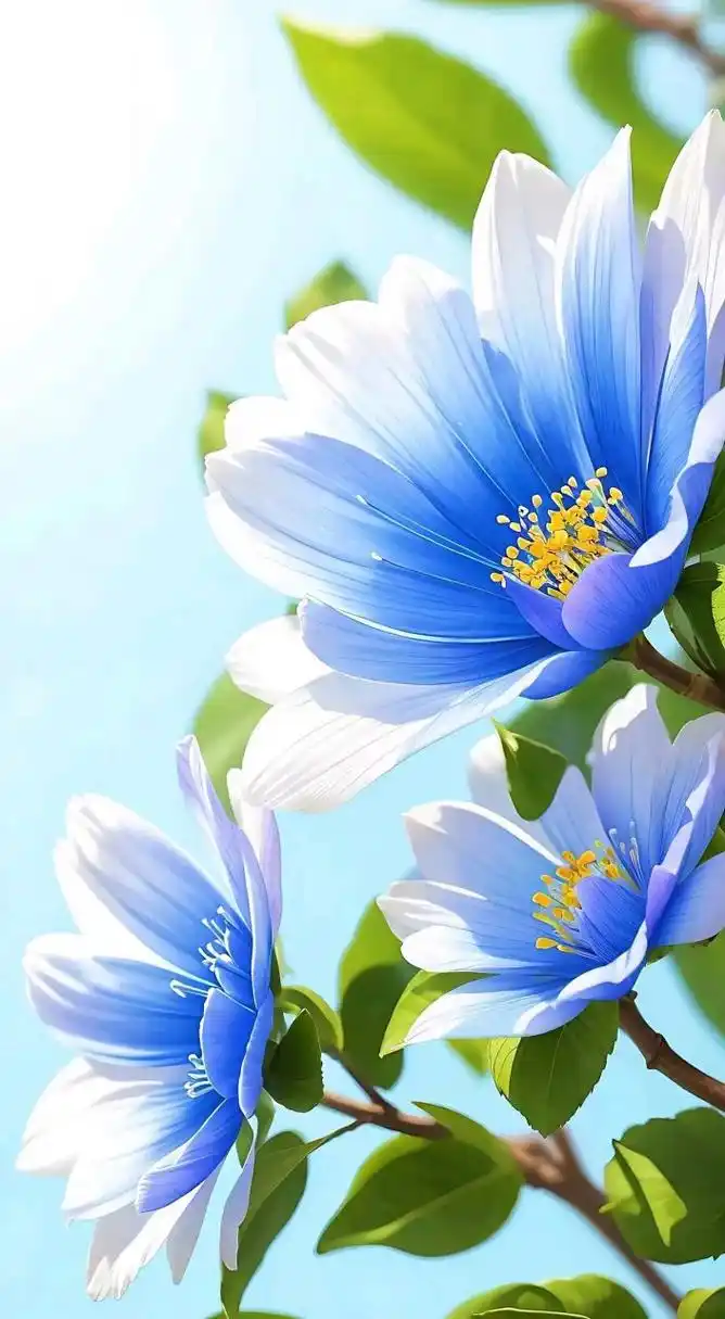 淡蓝色鲜花,淡雅清新