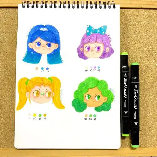 手绘q版女生头像.#创作灵感 #画画 #手绘 #简笔画 #插 - 抖音