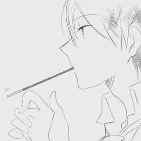 侧脸动漫男生简笔画