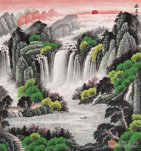 简约清秀山水佳作,百搭家居装饰画,打造精致家居