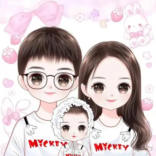 动漫头像,每个家庭都要有的动漫形象,简单又温馨