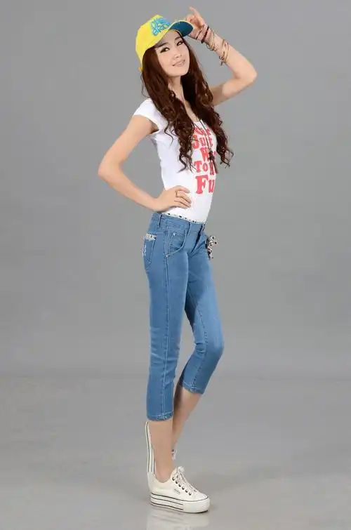 服装鞋帽箱包,钟表眼镜 女装 女式牛仔裤 女式七分裤 时尚夏季新款