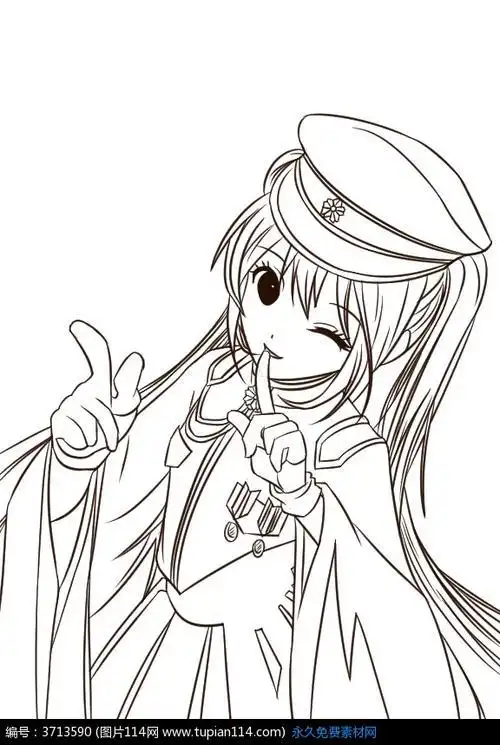 简单动漫人物线描未收录 素描动漫人物 下载436 动漫女生素描画