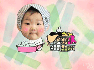 宋民国搞笑可爱淘气萌萌哒洗衣服gif动图_动态图_表情包下载_soogif