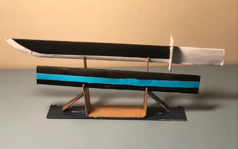 3分钟教你折纸折一个日本武士刀成品好玩好看不伤人