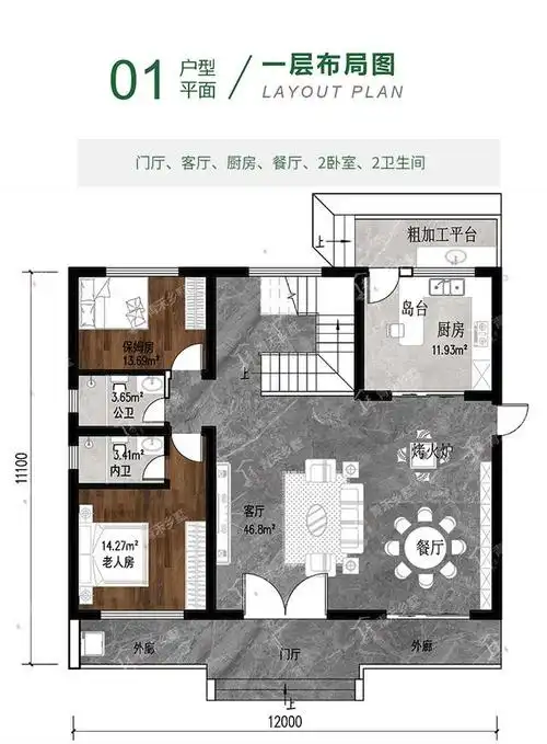 现代风格二层小别墅设计图纸自建房设计图占地120平