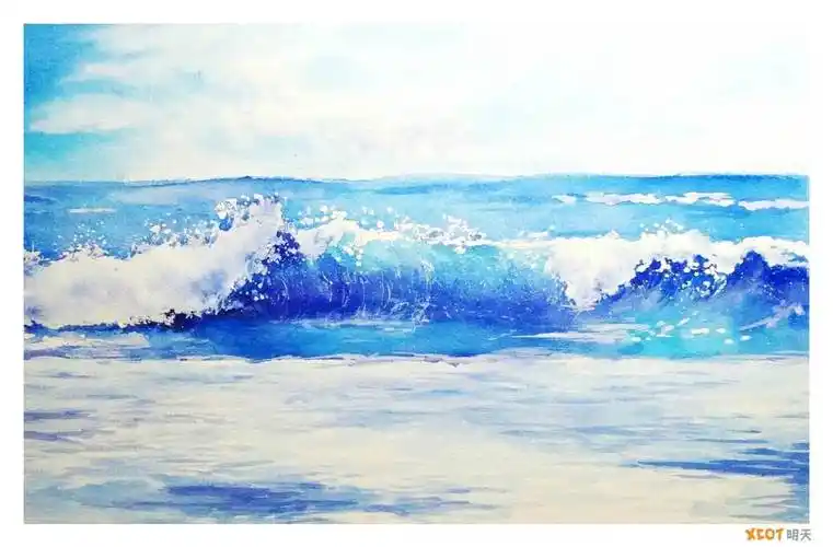 水彩画大海水彩画大海教程