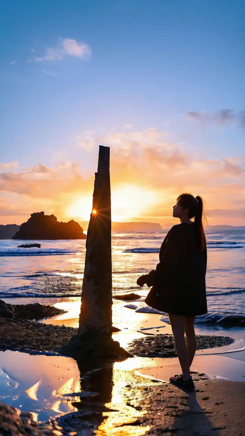 那就不要错过这组海边女生背影的壁纸啦!