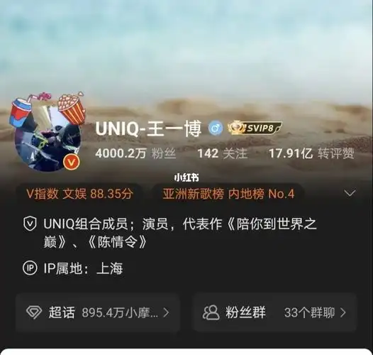 恭喜王一博粉丝破4000万