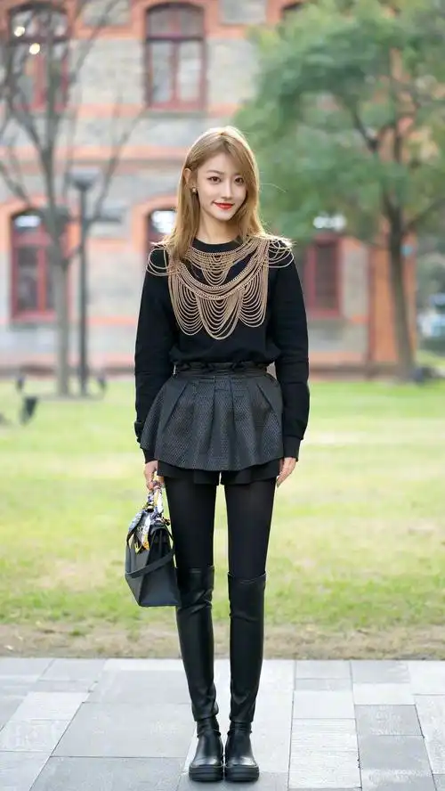 冬天的靴子怎么选?美女选择过膝长靴,显高显瘦,时髦又暖和