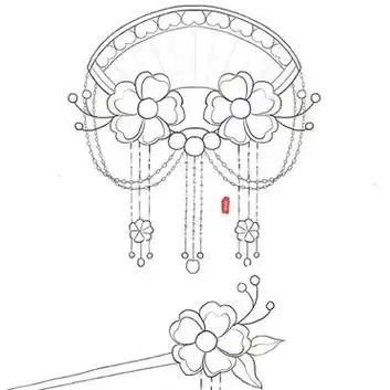 最近线描合集 古风发饰九宫格