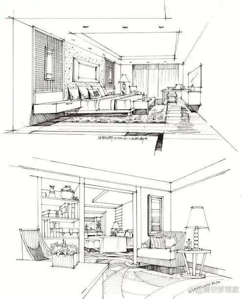 室内|徒手草图系列16615家装客厅979797