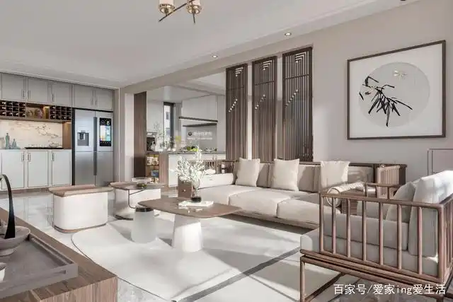 烟台装修 ▏山语城127平新中式风格装修,年轻人同样喜欢的装修