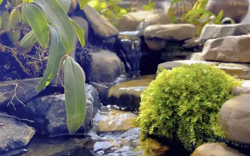 阳台上的溪流水景