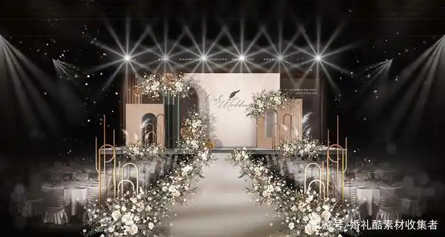 泰式小清新婚礼主舞台及t台效果图设计