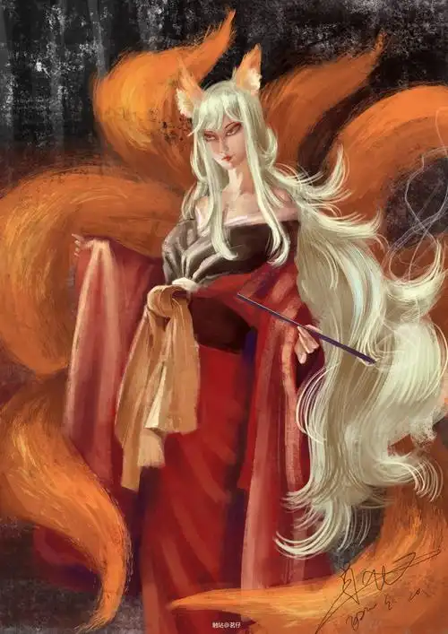 九尾妖狐02插画图片壁纸