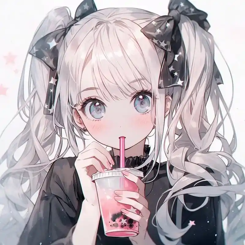 动漫女头|双马尾女孩爱上奶茶|| #优质 - 抖音