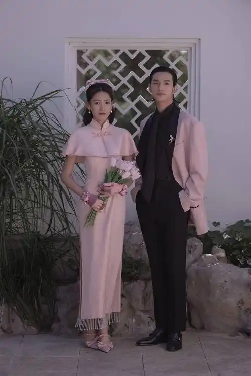 唐山温柔婉约旗袍系列|园林婚纱照_粉色_民国_诗情画意