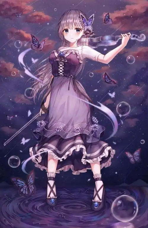 出单紫发蓝瞳动漫少女