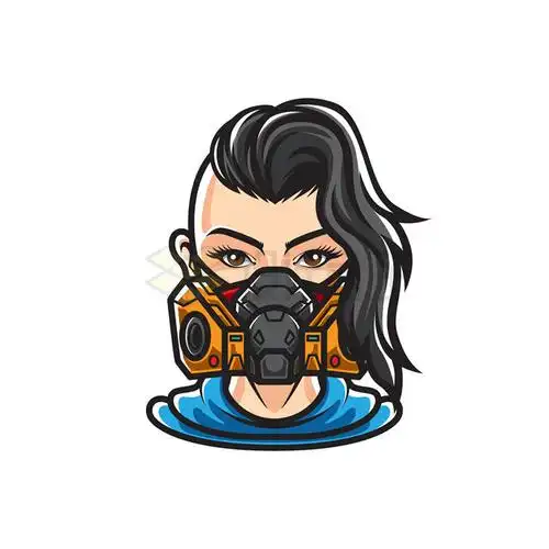 未来科幻风格的女土匪半机械人游戏人物头像8562837矢量图片免抠素材