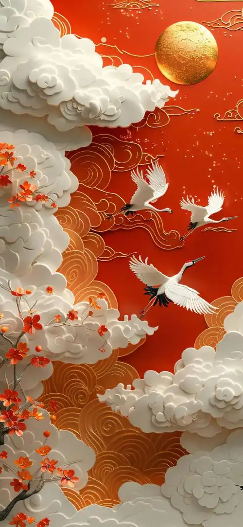 高清壁纸无水印#高清仙鹤壁纸