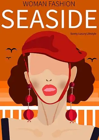 时尚杂志书图片素材_时尚女人杂志封面橘色模板