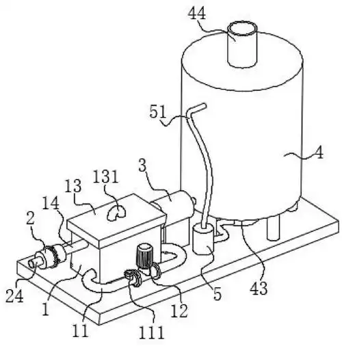 连通管固定连接有过滤组件,处理箱的右侧通过管道固定连接有抽气泵,抽