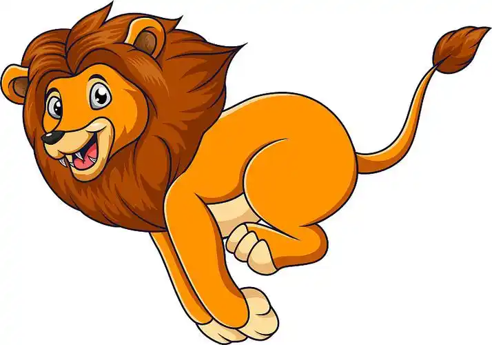 可爱的卡通狮子竖起大拇指图片素材